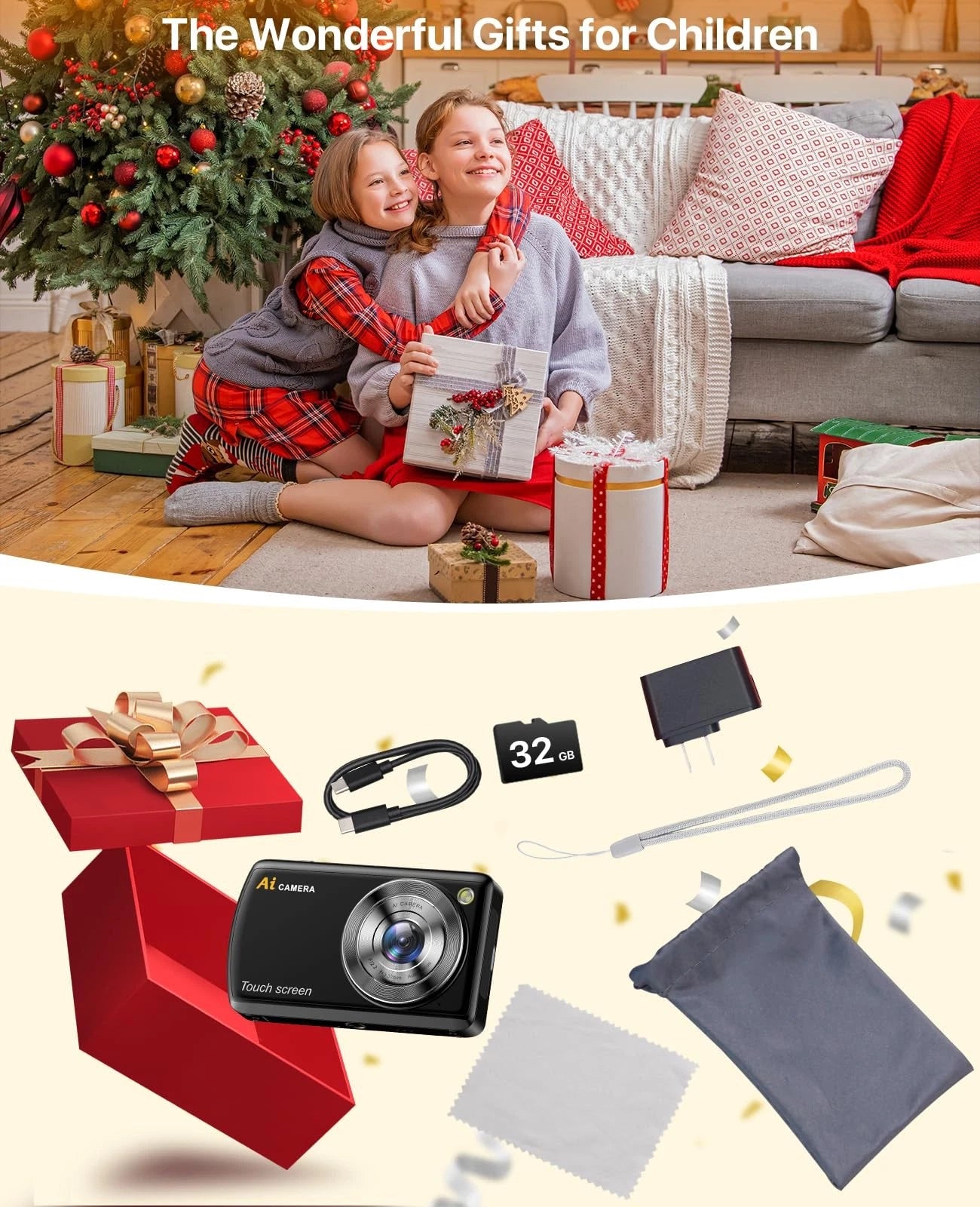AI Digital Camera, Cameras for Photography with WiFi, AI Recognizes Everythin