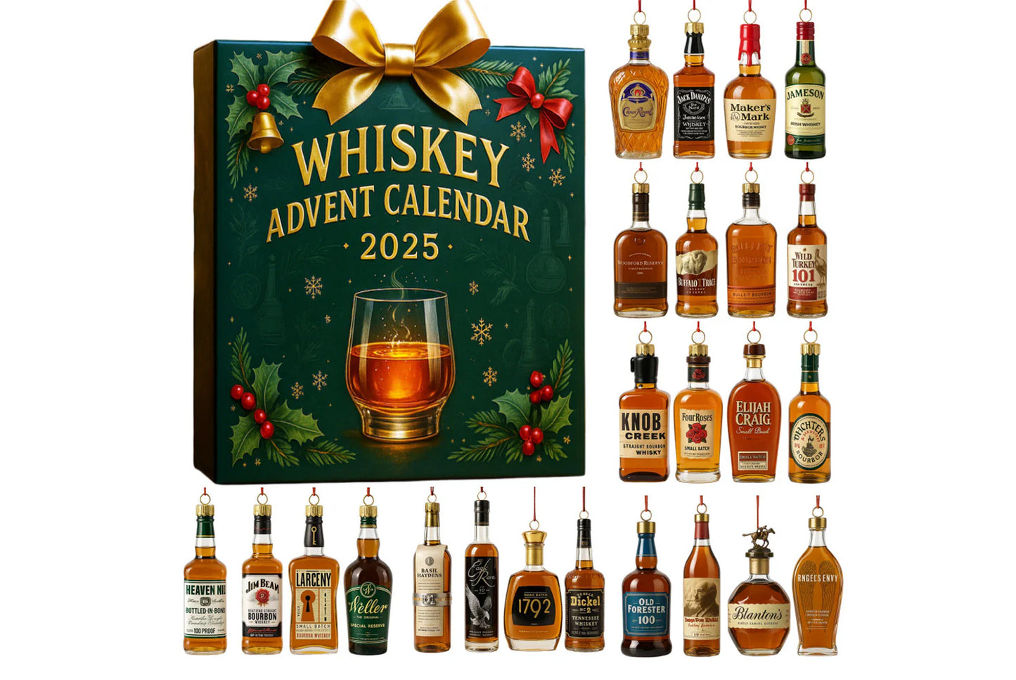 Whiskey Advent Calendar, 2025 New Whiskey Advent Calendar, 24 Days of Christmas Advent Calendar Boxes, A Daily Tasting Journey Through the Diverse Flavors of W-hiskey