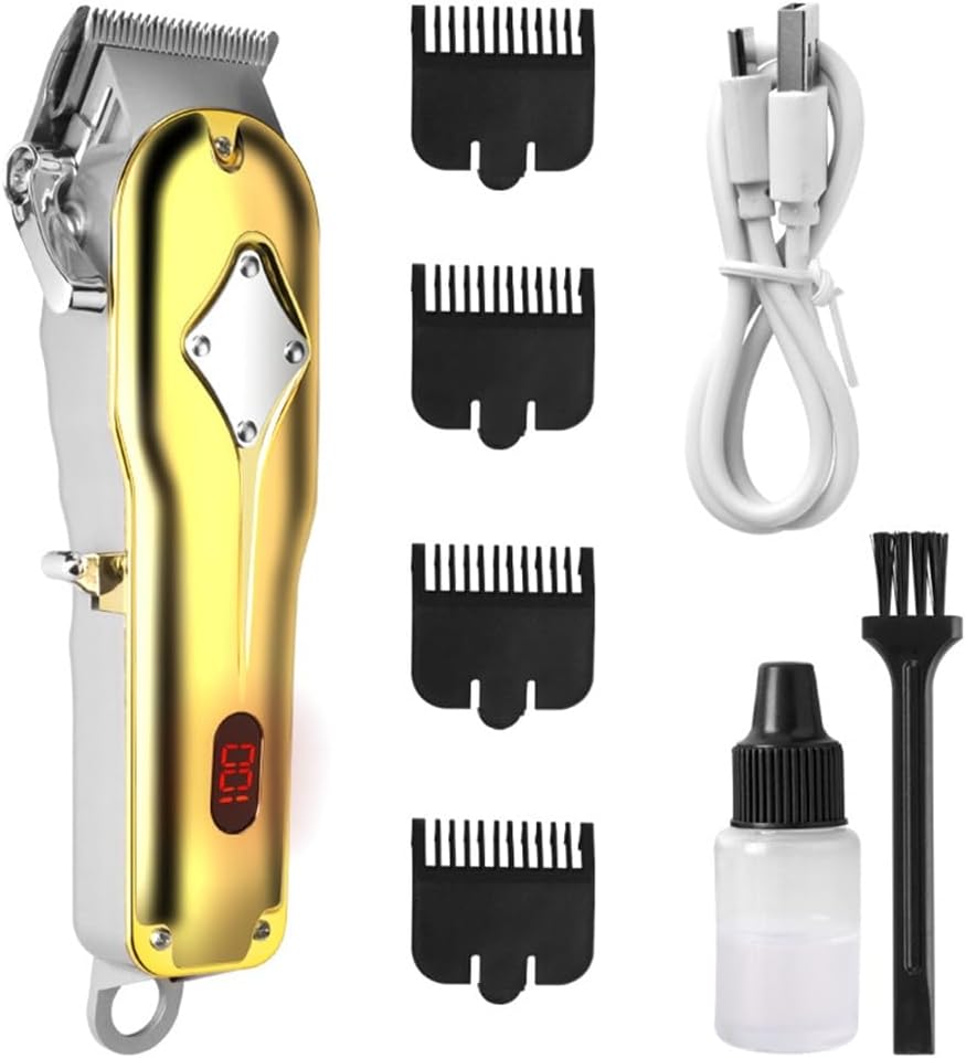 Gold Hair Clippers Professional Hair Clippers for Men, CIICII Mens Hair Clippers Cordless Hair Cutting Kit, Rechargeable Clippers for Men Haircut (Hair Beard Cutting Grooming Hair Trimmer) for Family DIY Salon Barber