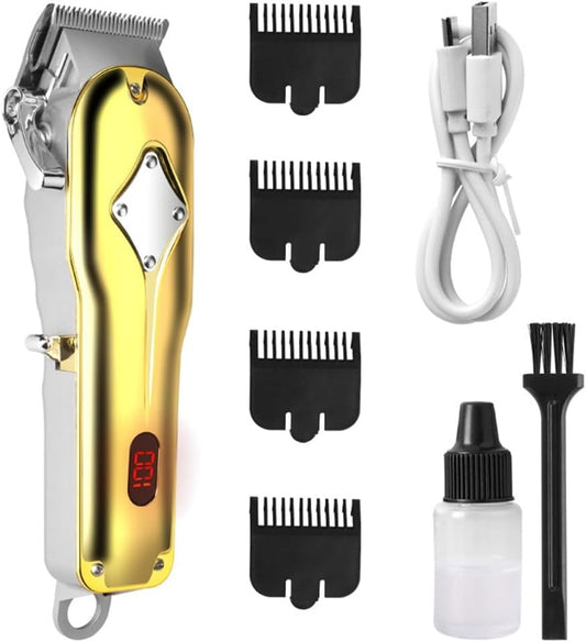 Gold Hair Clippers Professional Hair Clippers for Men, CIICII Mens Hair Clippers Cordless Hair Cutting Kit, Rechargeable Clippers for Men Haircut (Hair Beard Cutting Grooming Hair Trimmer) for Family DIY Salon Barber
