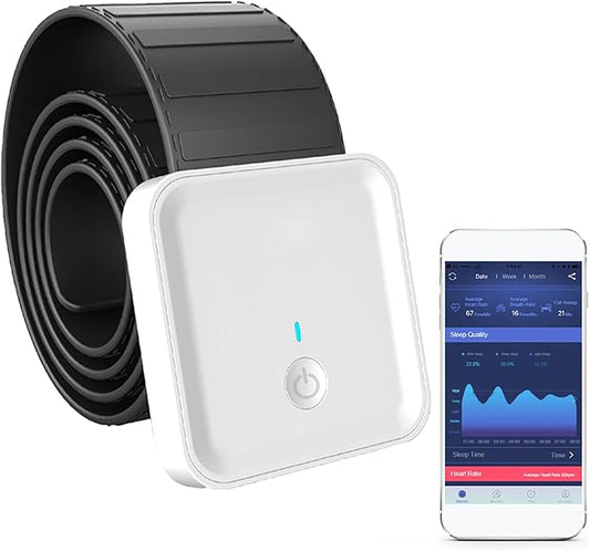 Smart Sleep Analyzer, Sleep Monitor, Sleep Tracker with Non-Contact Under Mattress Sensor, Non-wearable Design and Compatible with Android/iOS, Data Tracking and Analysis for Sleeping Better