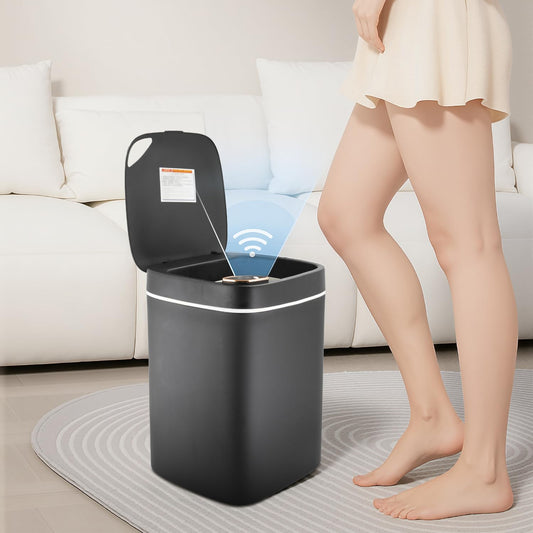 Smart Touchless Trash Can  Automatic Motion Sensor Rubbish Can with Lid Electric Narrow Small Garbage Bin for Kitchen, Office, Living Room, Toilet, Bedroom, RV