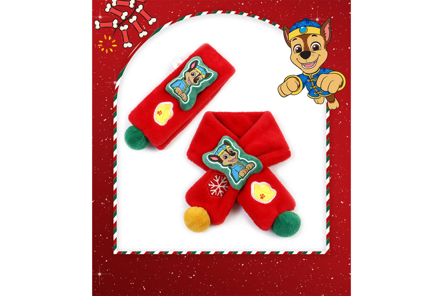 Paw Patrol New Year Red Children's Warm Scarf (Adjustable)