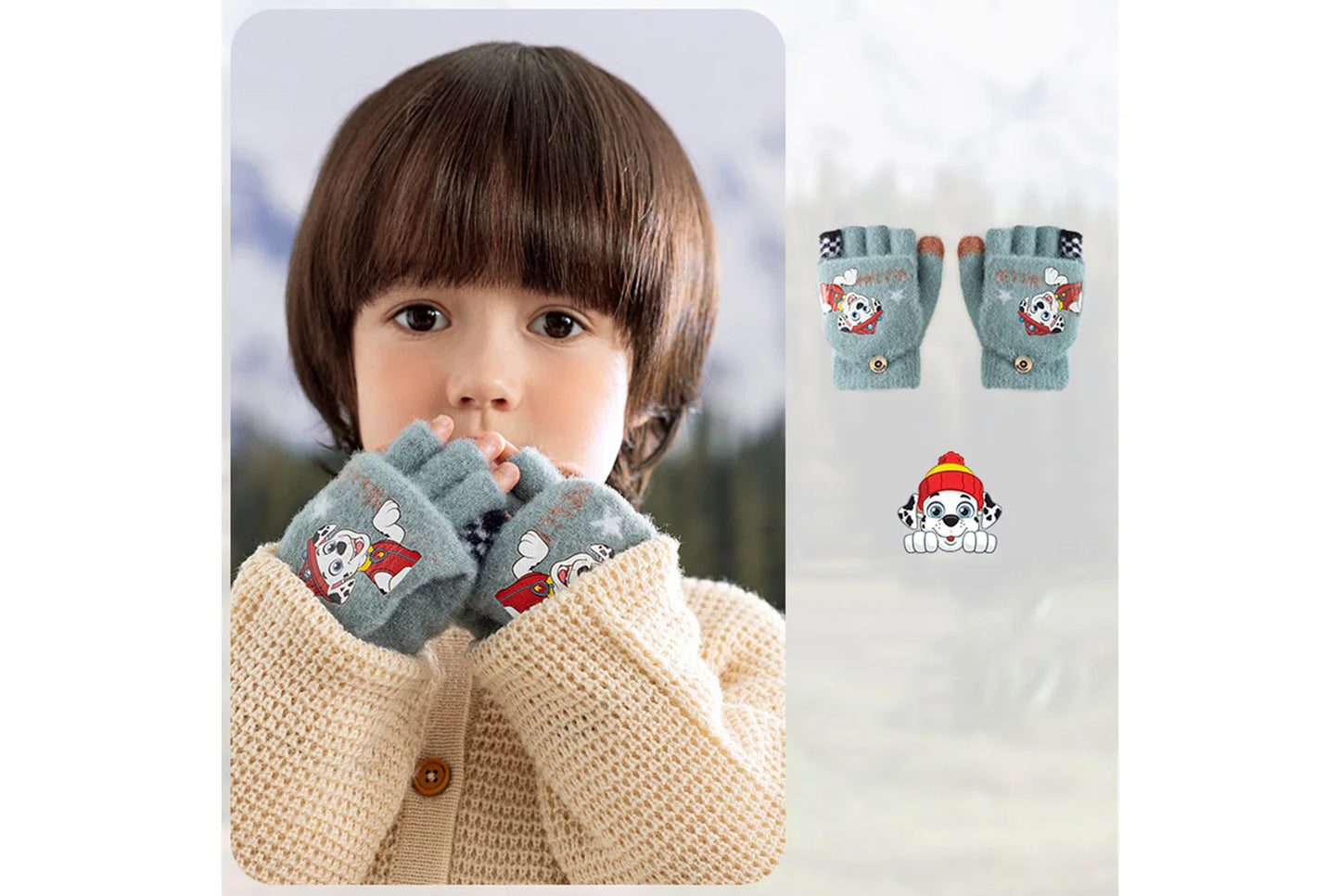 Paw Patrol Children's Flap-Fingerless Warm Gloves