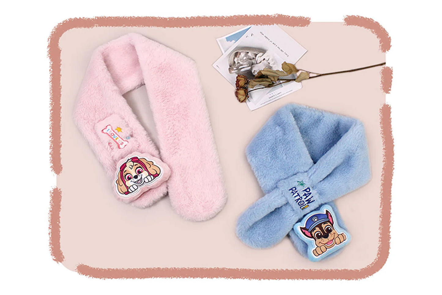 Paw Patrol New Year Red Children's Warm Scarf (Adjustable)