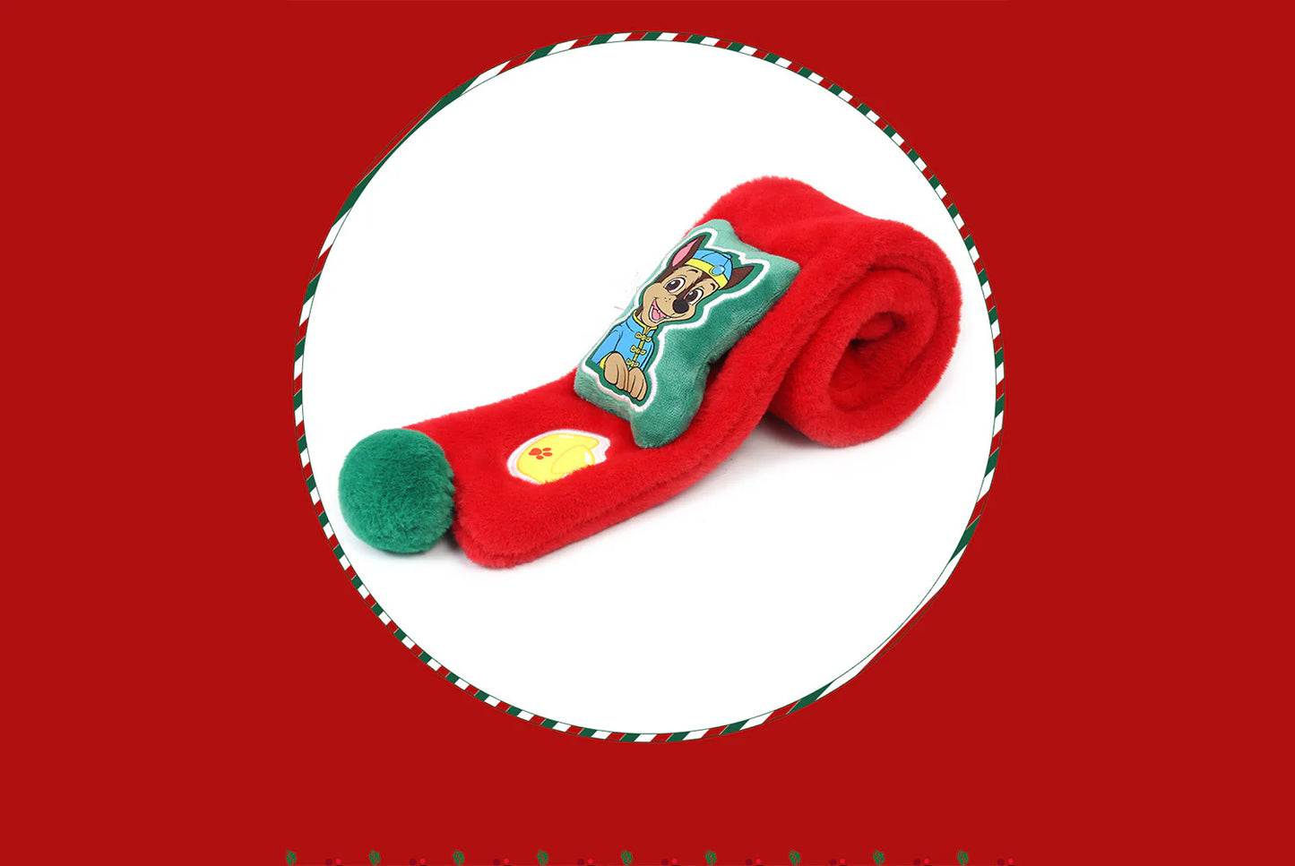 Paw Patrol New Year Red Children's Warm Scarf (Adjustable)