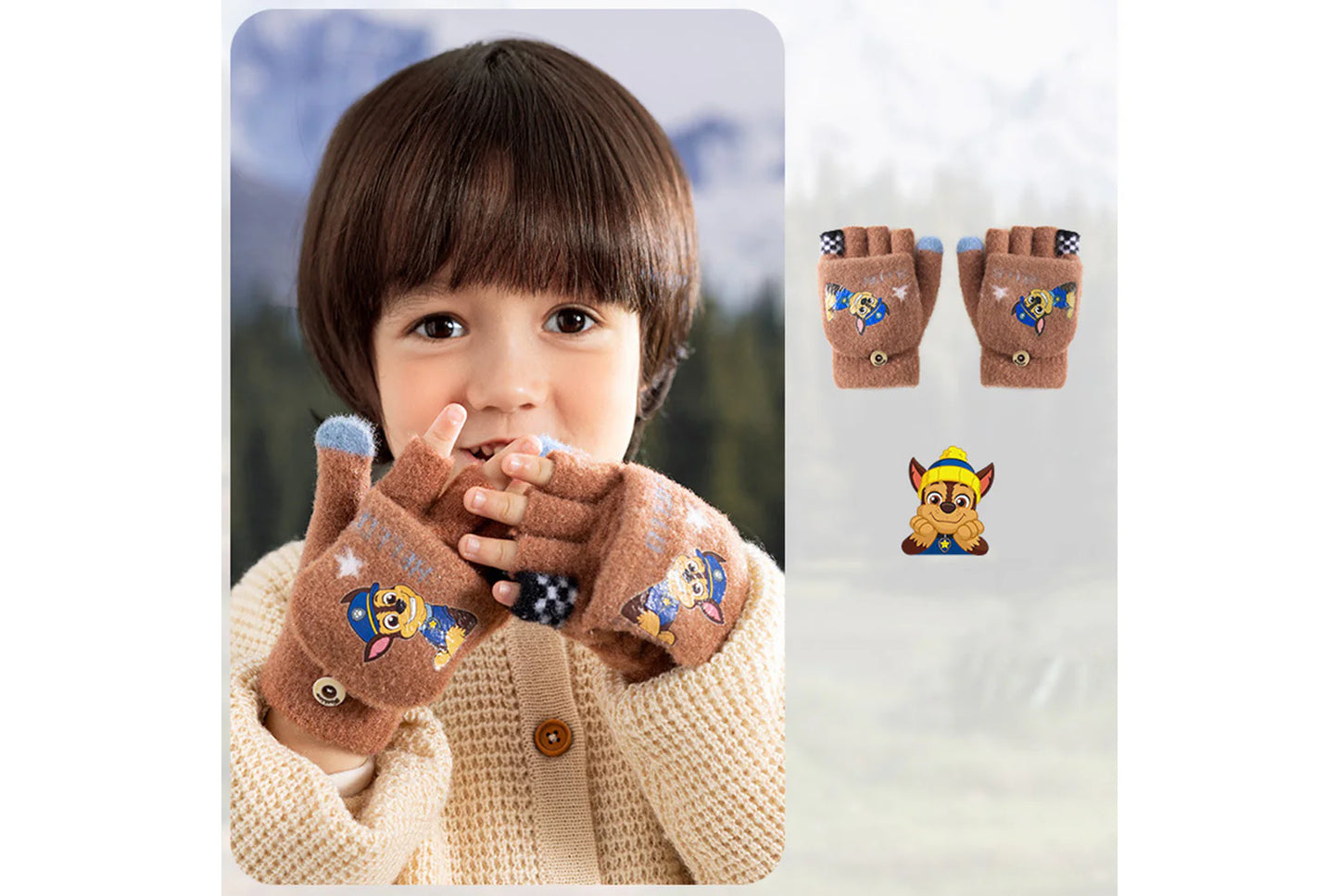 Paw Patrol Children's Flap-Fingerless Warm Gloves