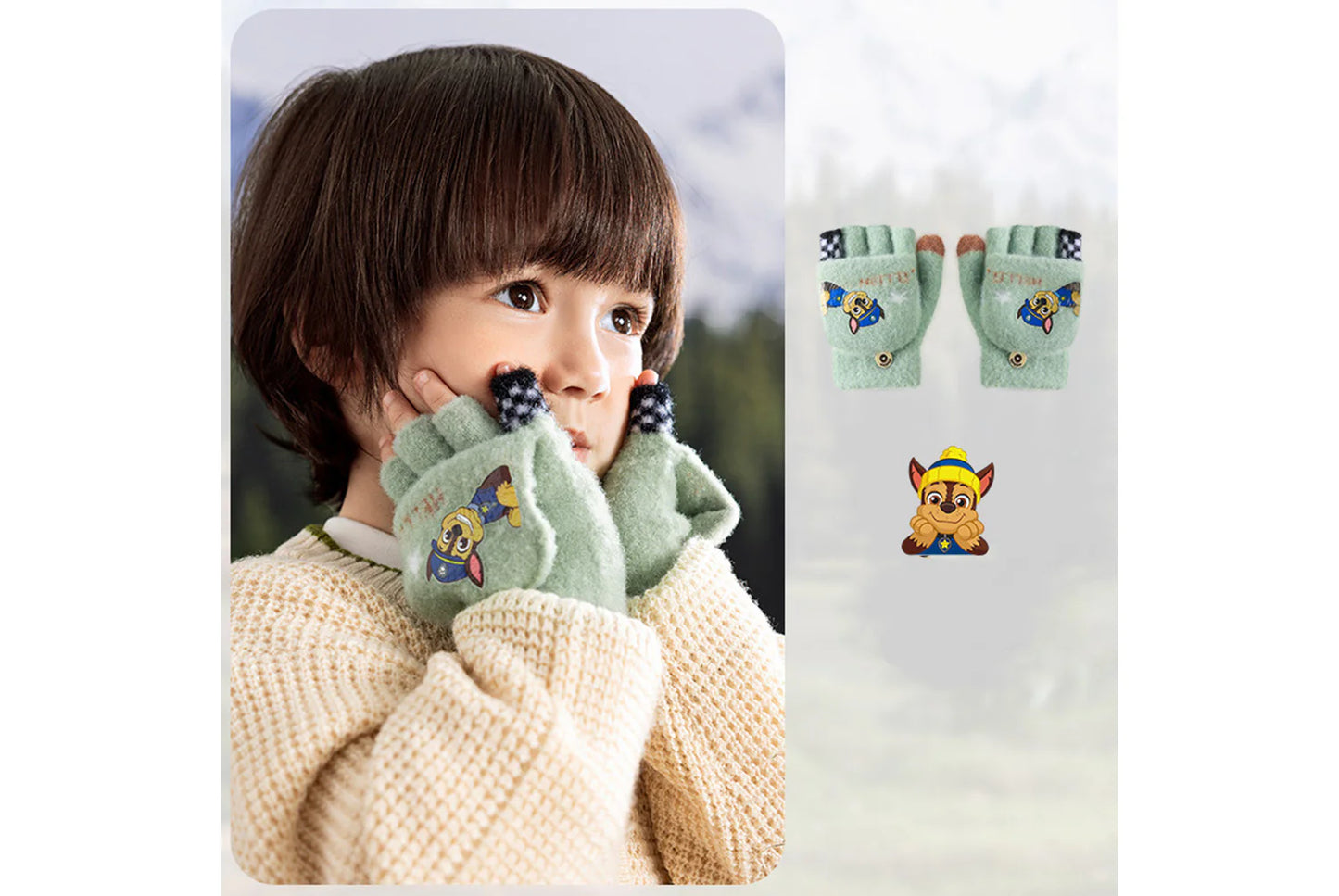 Paw Patrol Children's Flap-Fingerless Warm Gloves