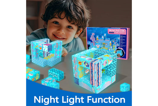 Glow-in-the-Dark Magnetic Blocks | Educational Building Toys | Strong Magnetic Design