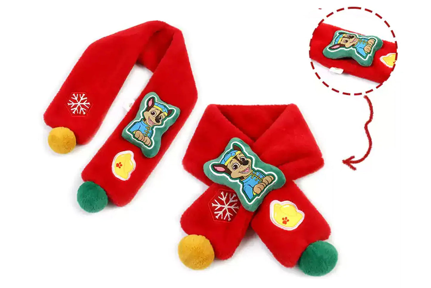Paw Patrol New Year Red Children's Warm Scarf (Adjustable)