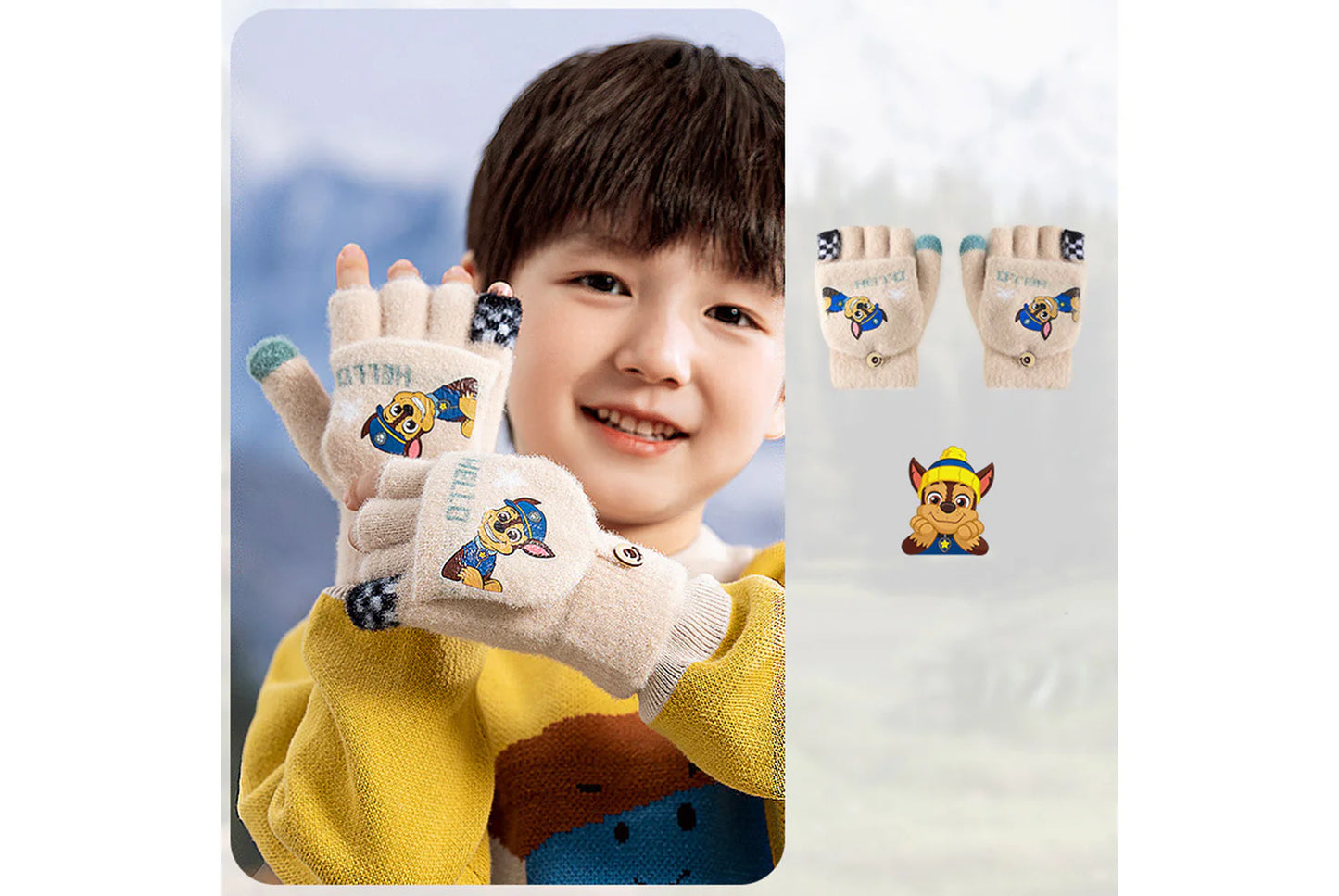 Paw Patrol Children's Flap-Fingerless Warm Gloves